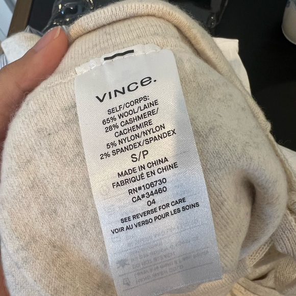 Vince Cream Wool Cashmere Sweatpants [Small] - Picture 5 of 8